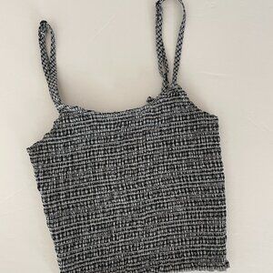 John Galt Ruched Gingham Tank